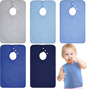 $19 Hercicy Full Coverage Pullover Toddler Baby Bibs Terry Cloth Bibs with Snap Button for 0-4 Years Unisex Feeding Drooling