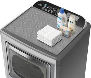 $16 Washer and Dryer Top Protector Mat, 26 x 18 Silicone Washing Machine Top Cover, Non-Slip Waterproof Washer Dryer Mat for Home, Kitchen & Laundry Room