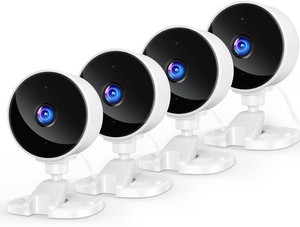 $31 YOTON Indoor Security Camera for Baby Monitor, Home & Pets, 2.4GHz WiFi with Motion Detection, Night Vision, 2-Way Audio, Works with Alexa & Google Home, Local Storage or Optional Cloud, WS01(4-Pack)