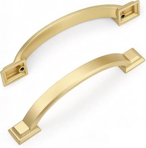 $29 Probrico 10 Pack Brushed Gold Cabinet Pulls 3 34 Inch(96mm) Hole Center, Arch Kitchen Cabinet Handles Dresser Drawer Pulls for Cupboard Bathroom Cabinet 3.75 Inch