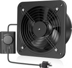 $52 HG Power 8 Inch Exhaust Fan with Speed Controller, 567 CFM Kitchen Exhaust Fan with Damper, Metal Extractor Fan for Window, Attic, Ceiling, Basement Ventilation