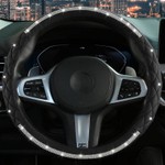 $17 Steering Wheel Cover with Sparkly Crystal Rhinestone, Delicate and Anti-Slip Bling Steering Wheel Cover  Adaptable to 14.5-15 inches Car Wheel Protector for Women Girl Diamond Car Accessories, Black