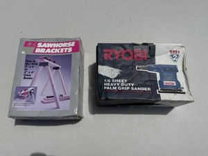 Power Tool Lot - Ryobi S551 Palm Grip Sander & EZ Sawhorse Brackets
