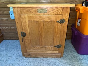 Antique Style Wood Storage Cabinet - White Clad Ice Box