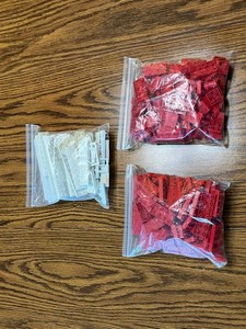 Building Blocks Mixed Lot Assorted Red & White Plastic Pieces