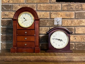 Mantel Clock Pair - Ingraham Quartz & Wooden Shelf Clocks (Lot of 2)