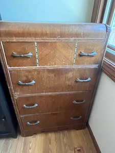 VTG Dresser - Decorative Wood Dresser With Inlay Accents
