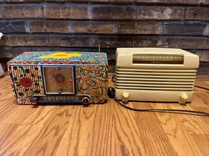 Vintage Table Radios - Airline & Hand Painted Floral Set