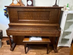Antique Conway Player Piano - untested - Huge Lot of Piano Rolls Sold Separately