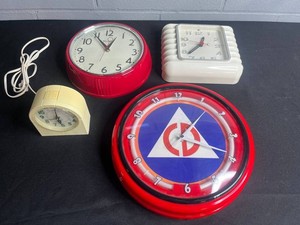Wall Clock Lot Westclox & Neon Clocks (Lot of 4) - untested