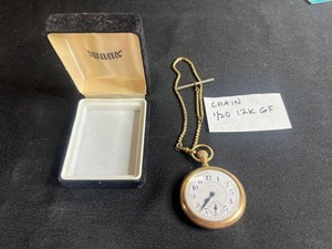 Pocket Watch - Howard 12K GF Chain untested