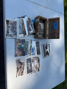 Vintage Postcard Lot Scenic Views in Wooden Box