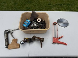 Assorted Shop Tools Estate Lot - Saw Blade, Clamps & Wire Wheels