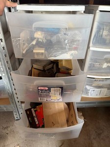 Storage Cart - Sterilite 3-Drawer Utility Cart With Sanding Supplies