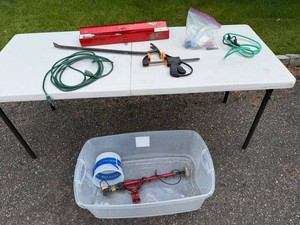 Vintage Automotive Tool Lot - Tire Gauge, Pry Bar, Clamps & Cords