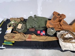 Military Survival Gear Vintage Fred Holmbers Headnet, Varco Saw & Crosman Mixed Lot
