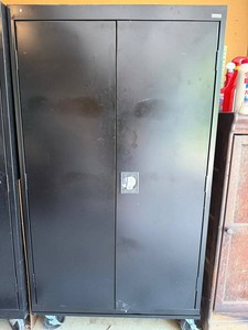 Storage Cabinet - Sandusky Black Steel Locking Cabinet Only