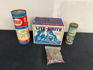 Vintage Building Toy Set - Lite-Brite, Tinkertoy & American Plastic Bricks