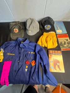 Cub Scouts Uniform Estate Lot - BSA Shirt, Hats, Books & More
