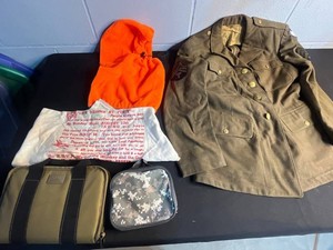 Military Jacket Mixed Lot - Patch Coat, Hoodie, Shirt & Red Rock Pouches