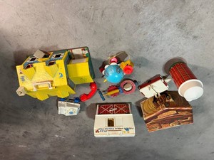 Vintage Fisher-Price Play Family House & Farm Toy Lot