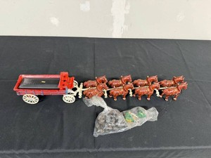 VTG Cast Iron Horse Wagon Team Set