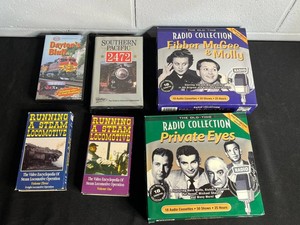 Vintage Railroad Videos & Old-Time Radio Cassettes Mixed Lot
