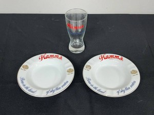 Vintage Hamms Beer Barware & Ash Trays