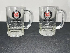 Kamms St. Paul Preferred Stock Glass Beer Mugs Pair