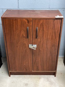 Wood Storage Cabinet With Lock 21.5 X 11.5 X 34.5 in