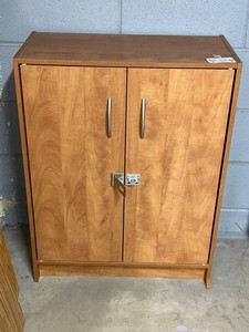 Wood Storage Cabinet With Lock 34.5 X 21.5 X 11.5 in