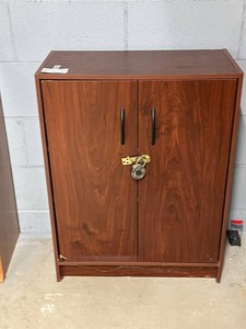 Wood Locking Storage Cabinet 21.5 X 11.5 X 24.5 in