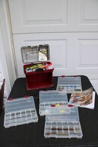 Small Tackle box with mixed fishing...