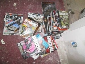 Lot of knife and gun magazines...