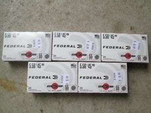 5 20 pack Federal 5.56 mm rounds...