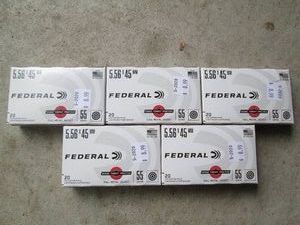 5 20 pack Federal 5.56 mm rounds...