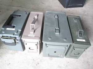 3 Metal and 1 Plastic ammo boxes in...