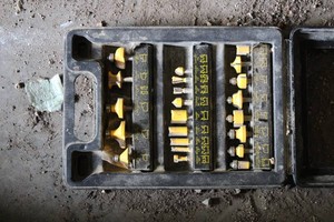 Good router bits in a case...