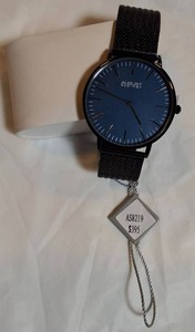 NEW August Steiner AS8219BK Black Stainless Steel Mesh Watch w Blue Dial  Box  Retails $395