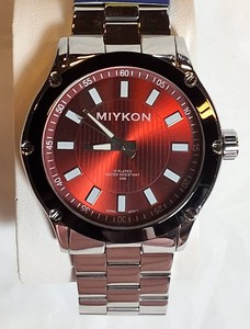 NEW MIYKON Red Dial Stainless Steel Watch  Japanese Movement  30M Water Resistant  Gift Box  Retails $255