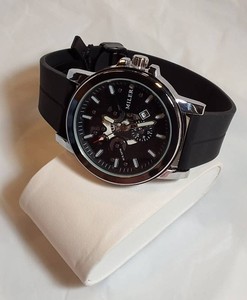 NEW Miler Skeleton Dial Black Silicone Strap Mens Watch  Date Display  Box & Tag  Retails $425