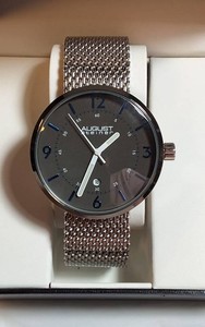 NEW August Steiner AS8204SSGN Mens Black Dial Mesh Bracelet Watch  Retails $395  Box & Tag