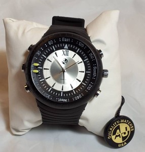 AJ U.S.A. Compass-Style Quartz Wristwatch  New in Display Case  Retail $255