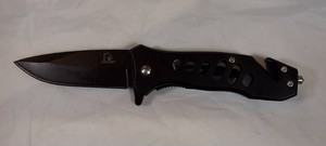 NEW Falcon KS1471BK Assisted Opening Folding Rescue Knife 440 Stainless Glass Breaker Black