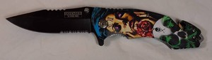 Defender Xtreme Day of the Dead Assisted Opening Folding Knife