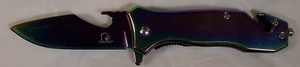 Falcon Rainbow Assisted Opening Rescue Pocket Knife Glass Breaker Seat Belt Cutter