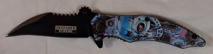 Defender Xtreme Tactical Team Assisted Pocket Knife Robot Skull Black Blade