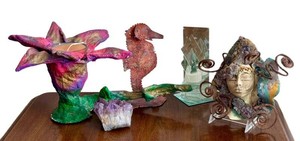 DN - Whimsical Home Decor Art Sculptures & Crystal Mixed Lot