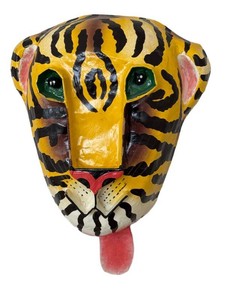 DN - Tiger Wall Mask Hand-Painted Folk Art