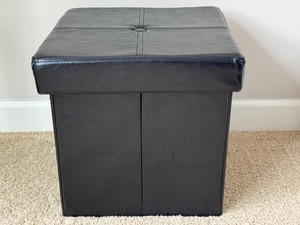 O - Storage Cube Faux Leather Ottoman